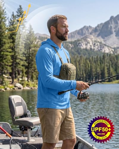 Image of FISHEAL Men's Camo Fishing Hoodie, UPF 50+ Long Sleeve Sun Protection Shirt