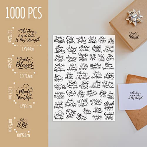 Image of 1000 PCS Bible Verse Stickers, Clear Inspirational Pray Stickers Encouraging Scripture Decals Jesus Christian Religious Faith Labels for Scrapbooks Bottles Computer Planner Diary Album Kids Adults