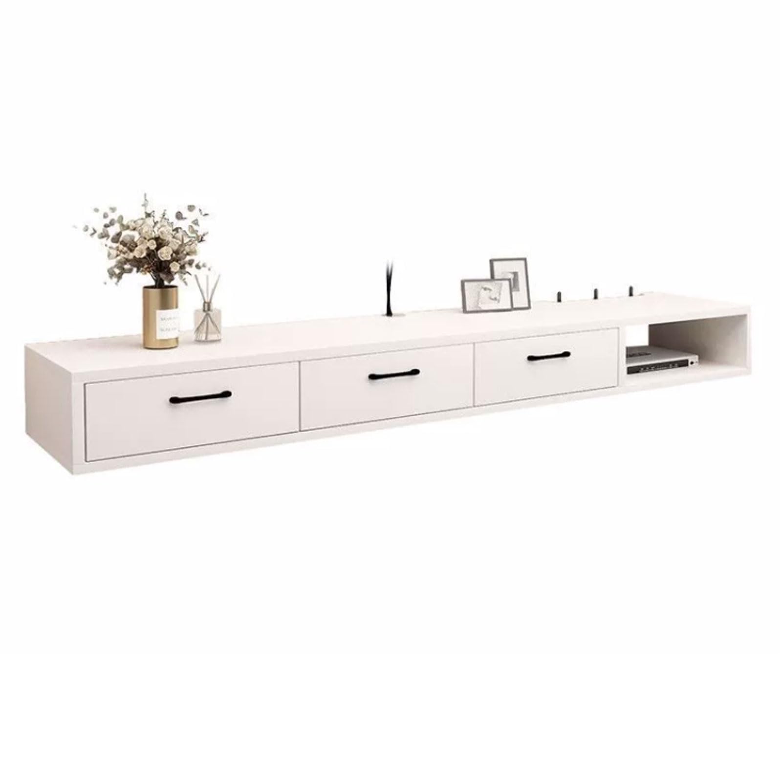 Mueble TV Mueble de TV flotante de madera multifuncional montado en la pared con gabinete de almacenamiento y cajón Mueble de TV for dormitorio Sala de estar Mueble de televisión moderno Mueble para t