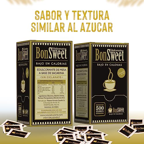 Miniatura 5 de Castello Since 1907 - Edulcorante Bonsweet Con Sacarina Sin Ciclamato 500 Sobres Monodosis 1 Sobre 0.8g Azúcar Bajo En Calorías Ideal Café, Hostelería Y Oficina - 400g