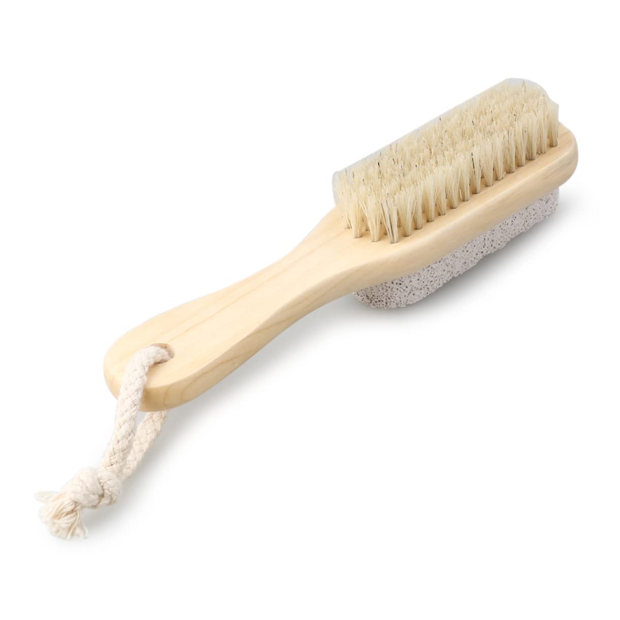 AUTSUPPL Dead Skin Remover for Feet Natural Pumice Foot Brush Wooden Handle Exfoliating Foot Scrubber Foot Care