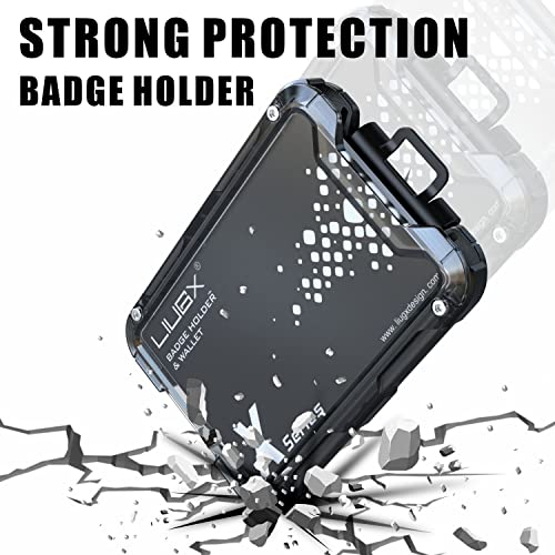 Liugx Carbon Fiber Card Holder/Badge Holder/Portable Wallet With Metal Clip -Rugged Id Credit Card Holder (Holds 1 To 4 Cards) For Office Police Worker Outdoor #TOP2