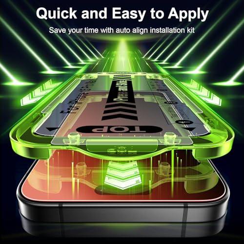 Image of Esanik 2-Pack for iPhone 15 Pro Max Sunset Color Privacy Screen Protector - Gradient Purple Anti-Spy Tempered Glass, Anti-Blue Light, Pink Military-Grade 9H Hardness,Shatterproof, Flawless Fit Tray