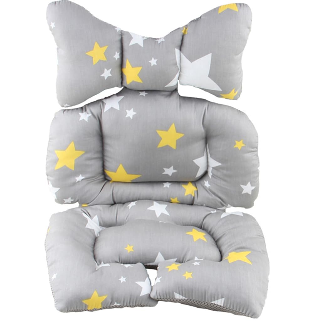 SNOWIE SOFT Baby Stroller Seat Cushion Pushchair Seat Liner 3D Air Mesh Pram Soft Baby Stroller Cushion Seat Pad Star Print Baby Stroller Cushion Pad Stroller Accessories For Baby,Grey