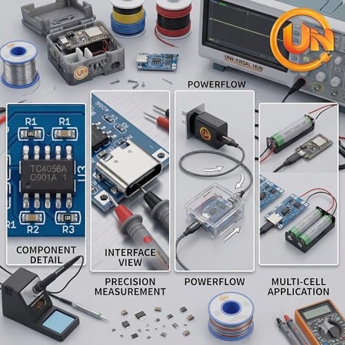 Image of 4Pcs TP4056 USB-C Charging Module for 18650 Lithium Battery | 3.7V DIY Charger Board with Overcharge Protection