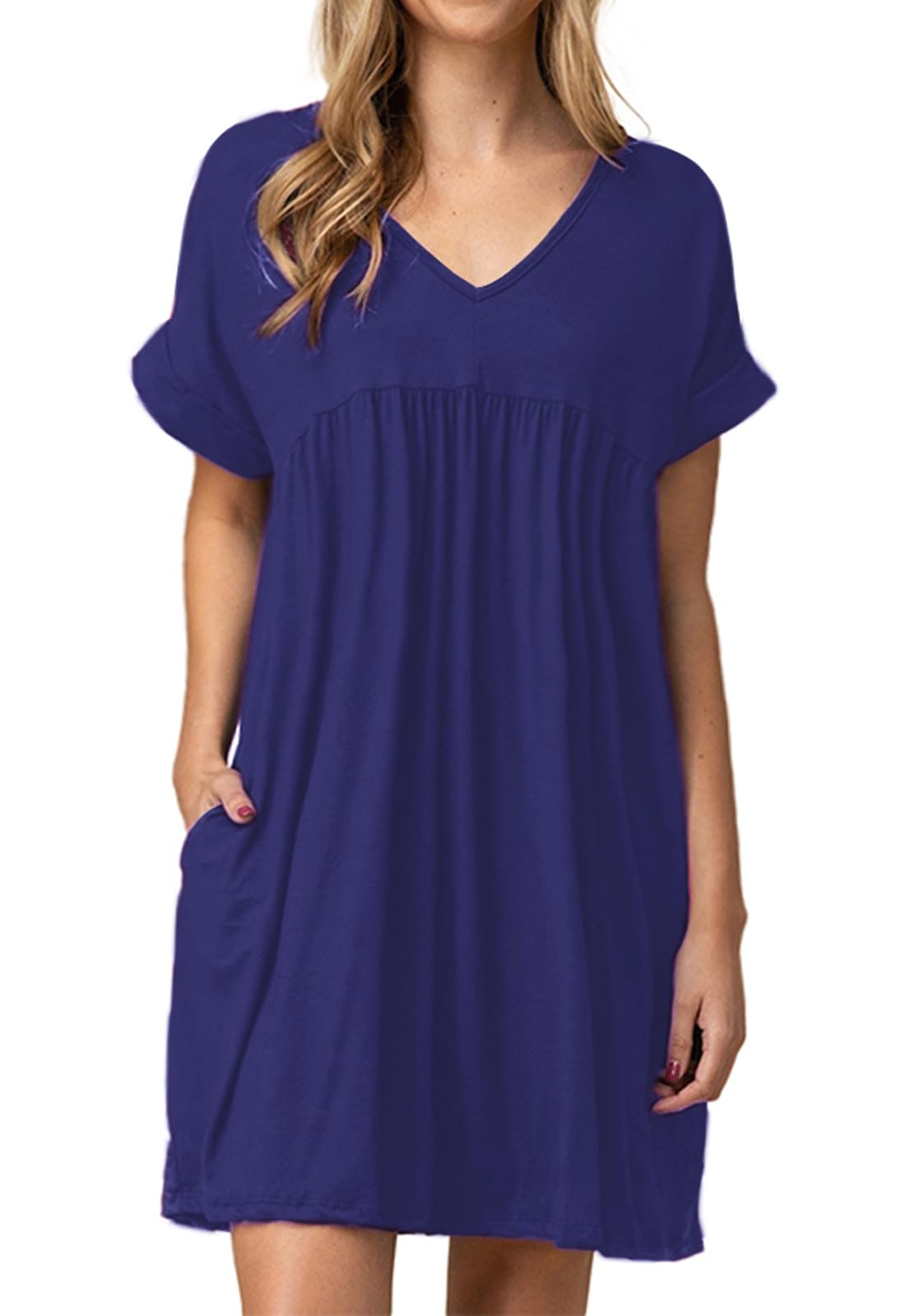 Jayscreate Women's Baby Doll Summer Casual T Shirt Flowy Short Sleeve Dress