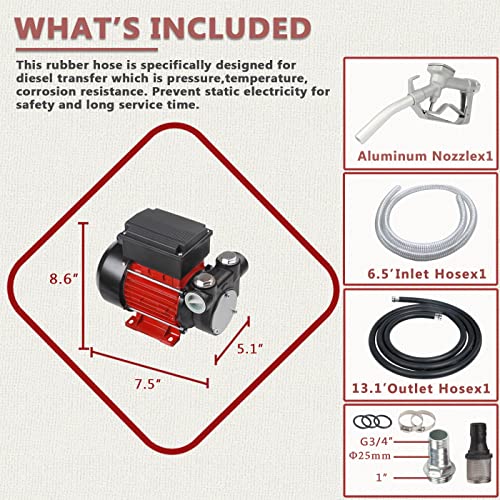 Trupow 110V Ac 15Gpm Electric Self-Priming Diesel Kerosene Oil Fuel Transfer Pump Kit W/Discharge Hose & Nozzle #TOP3