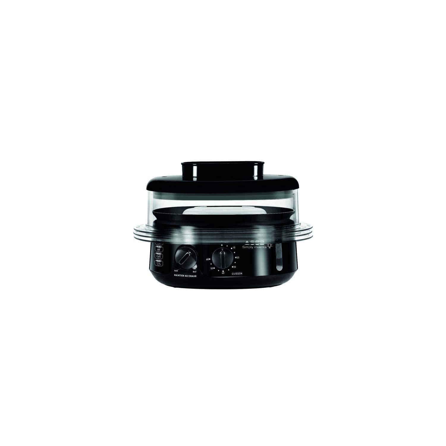 Seb Simply Invents - Olla de vapor (3 tazones, capacidad modular, mantener el calor, color negro VC110800)