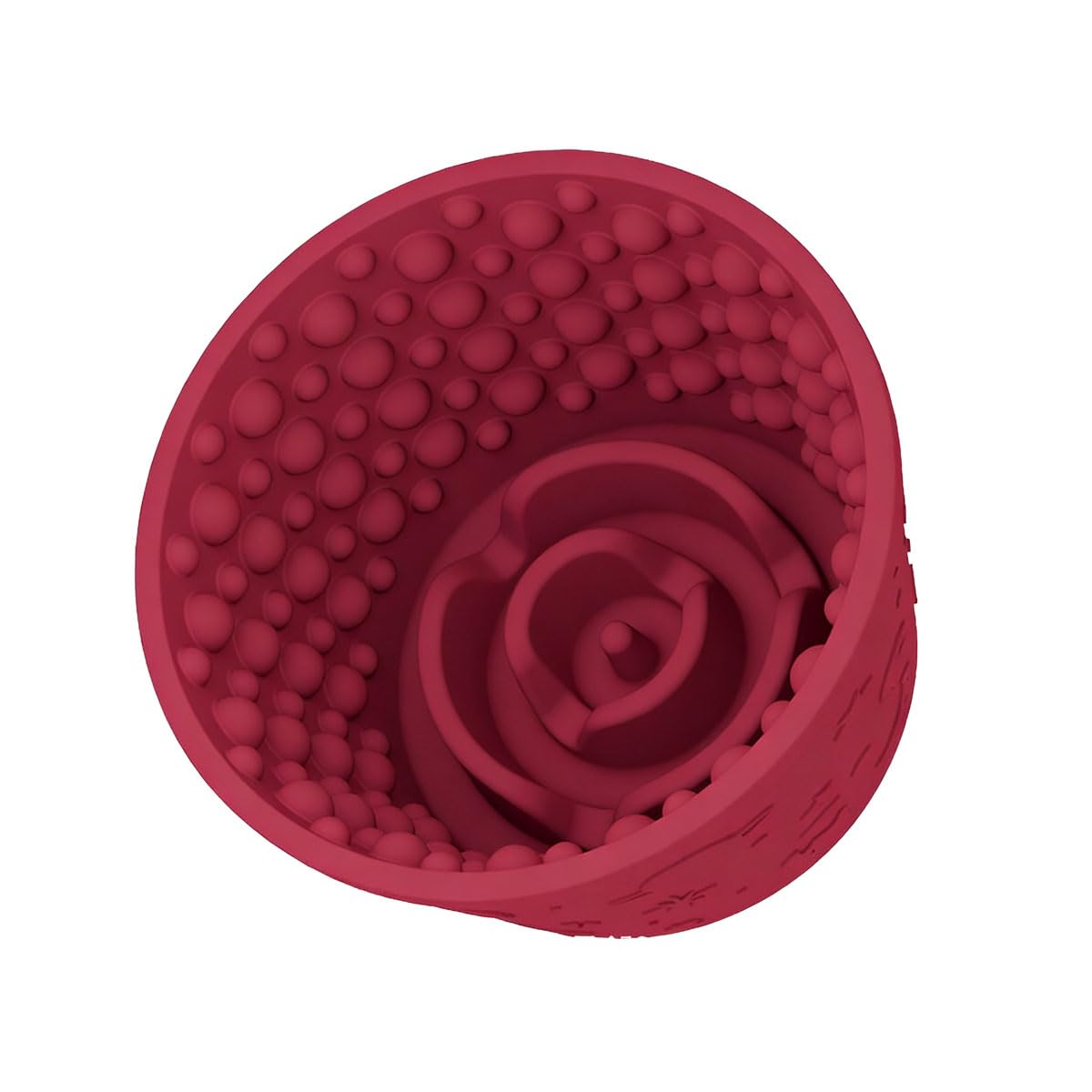 Dog Lick Bowl, Anxiety Relief Licking Mat, Green Freezer Treat Dispenser with Textured Surface (Claret)