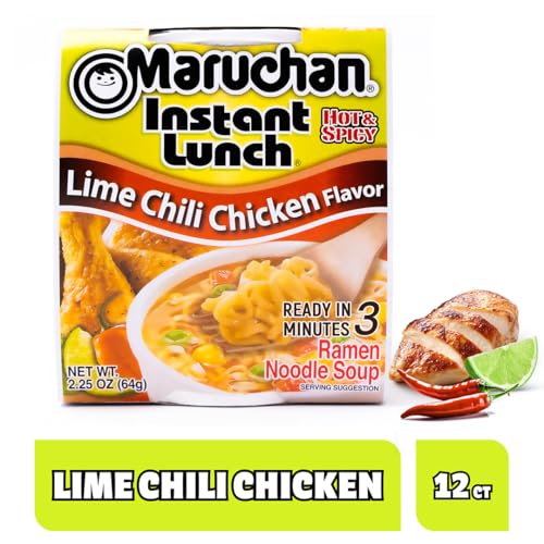 Image of Maruchan Instant Lunch Ramen Noodles, Lime Chili Chicken Flavor - Japanese-Style Instant Noodle Soup, Easy Meal Ready in 3 Minutes - 2.25 Oz. (12 Pack)