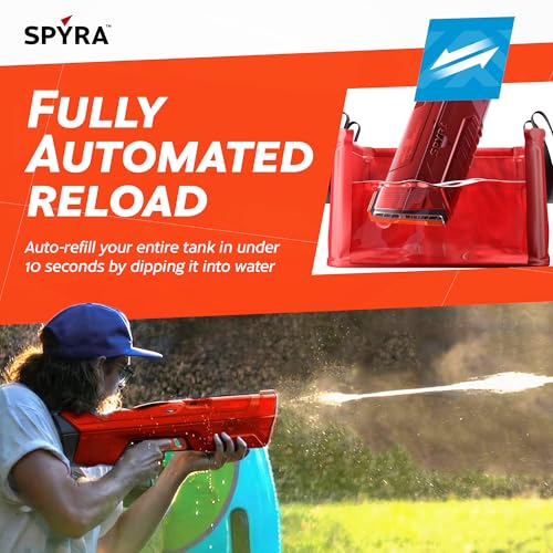 Image of SPYRA Electric Water Blaster, Outdoor Squirt Gun for Pool Games, Red