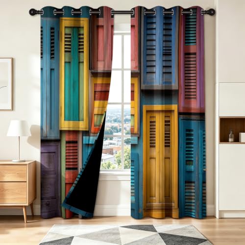 Cortinas opacas infantiles para transformar ventanas de madera en dormitorios de juegos 5