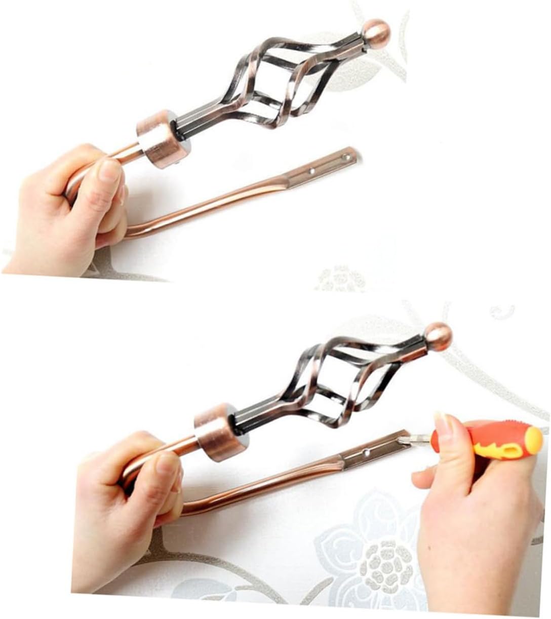 Set of 2 Bronze Pleated Curtain Hooks Tiebacks Drapery Holdbacks for Windows (Gold) Random Color