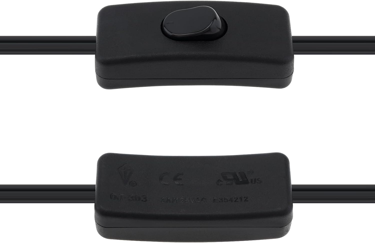 RTNLIT 8FT Lamp Cord with On/Off Button Switch and Polarized Plug, Stripped Ends Ready for Wiring, 18AWG SPT-2 Replacement Power Cord, Black image 5 of 6 B0C7BXFPJD