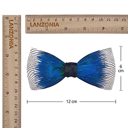 Image of Feather Bow Ties for Men Original Luxury Elegant Wedding Bow Tie Pre-Tied Handmade Mens Bowties for Tuxedo
