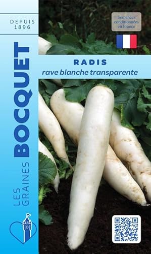 Sachet de graines de Radis rave blanche transparente - 10 g - légume racine - LES GRAINES BOCQUET
