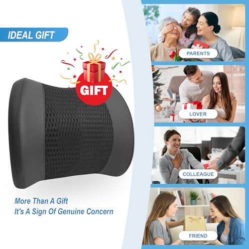 Lofty Aim Memory Foam Lumbar Support Cushion Relieves Lower Back Pain Car Seat Office Chair and Wheelchair Back Pillow with Breathable 4D Mesh Black