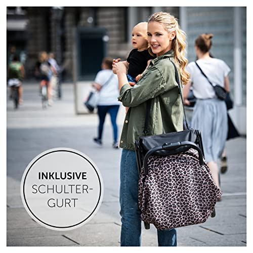 Hauck Buggy Swift X, Leichter Reisebuggy, Einhändig Klein Zusammenklappbar, mit Liegefunktion, Tragegurt, Großer Korb, Großes Sonnenverdeck als Zubehör Erhältlich, Schwarz