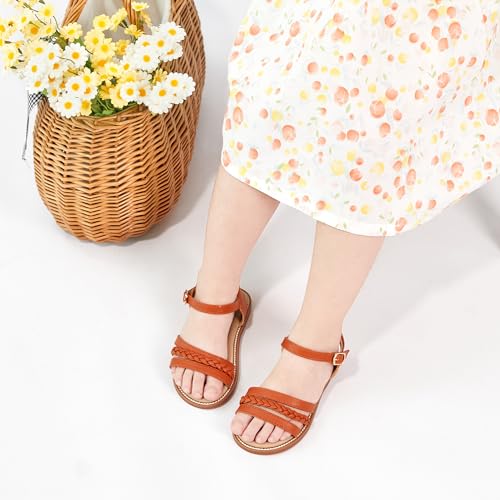Image of Otter MOMO Girls Open Toe Princess Flat Sandals with Comfort Sole Summer Sandals