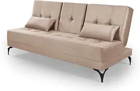 Sofá Cama Solteiro Colorado Reclinável 3 Posições Tecido Suede (Bege)