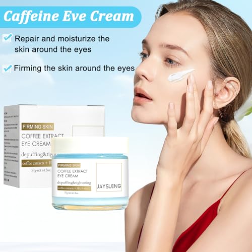 Phix Caffeine Eye Cream Caffeine Eye Cream 2 Pieces Eye Cream for Dark Circles and Puffy Eyes Suitable for Lightening Dull Eye Skin Improving Eye Bags and Dark Circles - Image 3