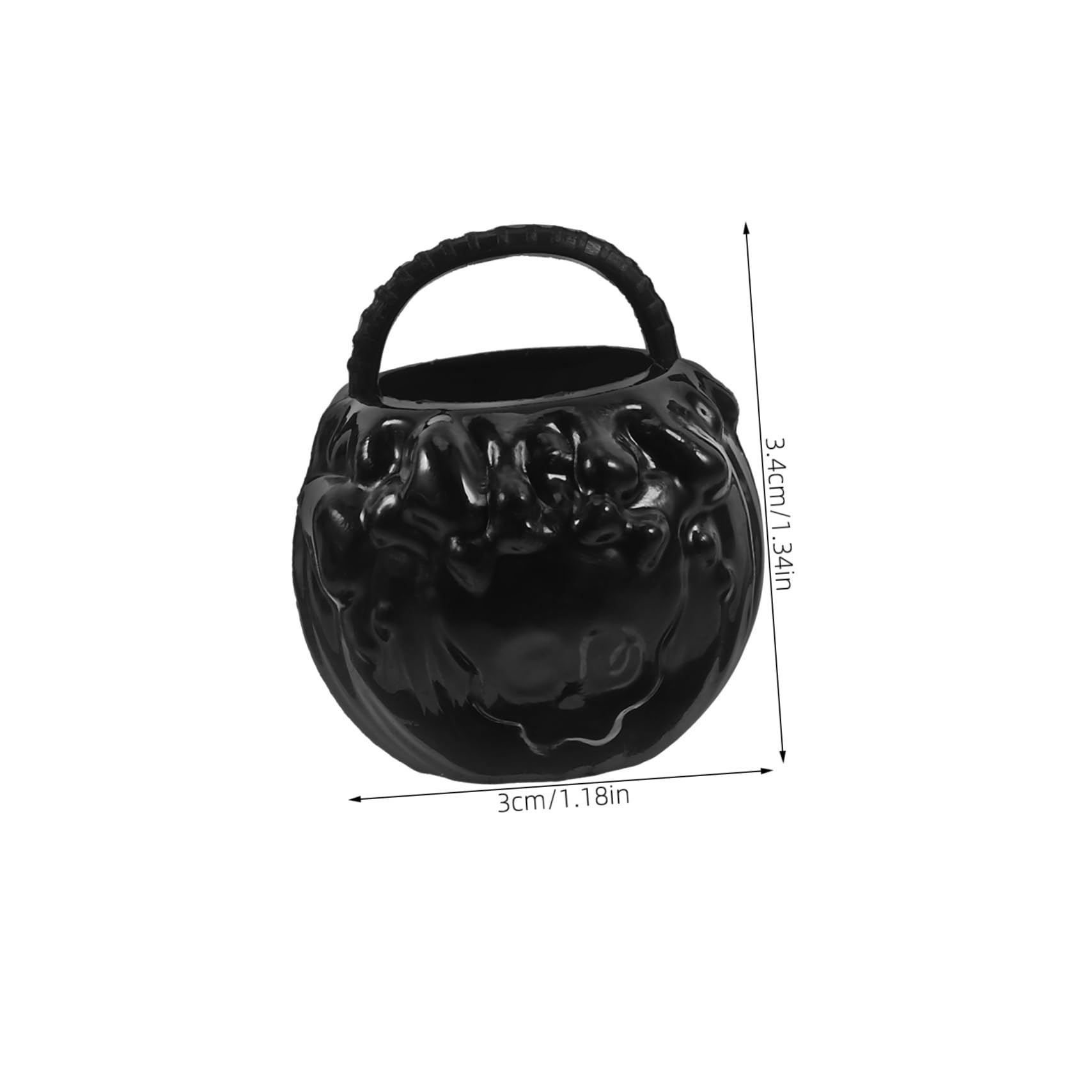 RORPOIR 12pcs Mini Halloween Witch Cauldron Candy Pot Black Plastic Small Toys