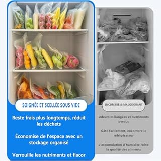 Siolite Appareil De Mise Sous Vide Compact-Appareil de Mise Sous Vide Compact Manuel pour Aliments,Scelleuse Portable avec 30 Unité Sachets Réutilisables