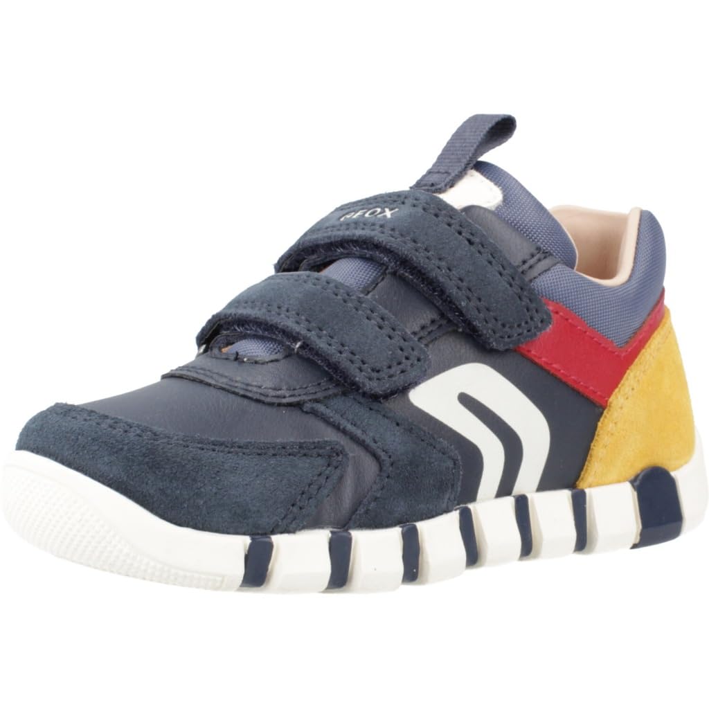 Geox B IUPIDOO BOY First Walker Shoe, Navy/DK RED, 7.5 UK Child