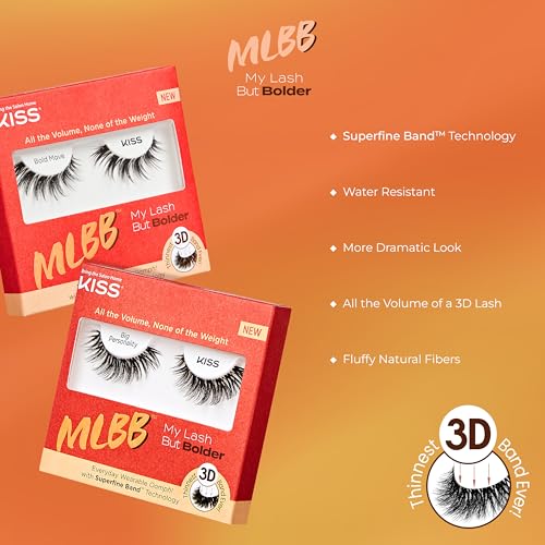 Image of KISS My Lash But Bolder, False Eyelashes, 'Slim Thicc', 16mm, Includes 1 Pair, Easy to Apply, Reusable Lash Clusters