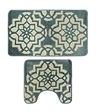 Waroom Home Bathroom Contour Rugs Combo, 2 Piece Soft Latex Backing Non Slip Bathrug Set, Machine...