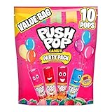 Push Pop 10 Count Candy Lollipops Party Pack - Bulk Candy Valentine’s Variety Pack - Assorted Fruity Flavors Suckers & Lollipops - Party Favors For Kids - Valentine’s Day Candy Gifts for Goodie Bags