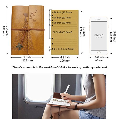 Freude Writing Journals Notebook (Value Pack) Refillable Leather Women's Notebook Journals, A6(7×5Inch) Travel Diary, Best Gift For Teens Girls And Boys #TOP5