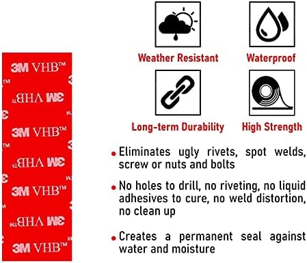 CANOPUS 3M Number Plate Sticky Pads Heavy Duty, 3M VHB Pads 5952 (8-PCs 25mm x 75mm) Waterproof Sticky Pads, Double Sided Adhesive Pads for License Plate Holder, Home Decor, Number Plate Adhesive Pads