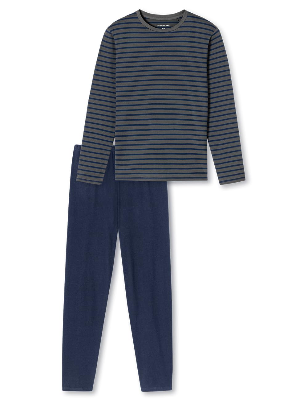 Schiesser Herren Schlafanzug Lang-Nightwear Set Pigiama, Antracite_182197, 62 Uomo