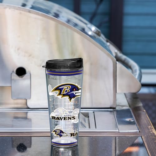 Image of Rico Industries NFL Football Baltimore Ravens Double Wall 20oz Tritan Tumbler