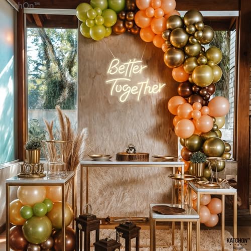 Image of KatchOn, White Better Together Neon Sign - 17x13 Inch | USB Powered Better together Led Sign | Better Together Light Up Sign | Neon Wedding Signs for Anniversary Decorations | Bridal Shower Decor