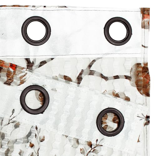 Image of Sheer Window Curtains Transparent Curtains for Window 5 Feet Curtains for Home |Floral| Brown |Polyester, Pack of 10