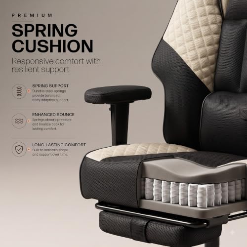 Image of Drogo Majestic Ergonomic Office Chair for Work & Home 400LBS | Big and Tall Boss Chair for Office with High Cushion, Lumbar Support, Padded Armrest, 135 Recline & Footrest,1 Yr Warranty (Black&Brown)
