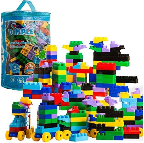 Dimple Large Blocks for Toddlers/Kids Stackable, Multi-Colored, Interlocking Toys Safe, Non-Toxic Plastic Bright Colors, Waterproof Boys and Girls Age 3 + (300 Pieces)