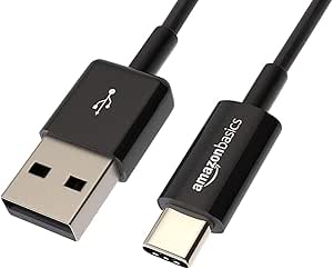 Amazon Basics USB-C to USB-A 2.0 Fast Charger Cable, 480Mbps Speed, USB-IF Certified, for Apple iPhone 15, iPad, Samsung Galaxy, Tablets, Laptops, 3 Foot, Black