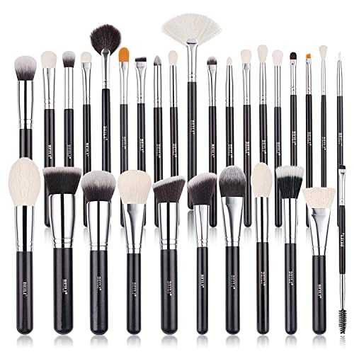 BEILI Makeup Brushes 30pcs New Variant Professional Makeup Brush Set Natural Goat Hair Premium Synthetic Kabuki Foundation Blending Brush Face Powder Blush Concealers