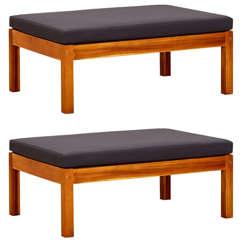 Taboret ogrodowy 2 szt. lite drewno akacjowe