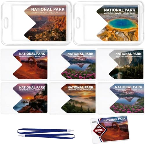 8Pcs National Park Pass Holder & Lanyard, America the Beautiful Sleeve