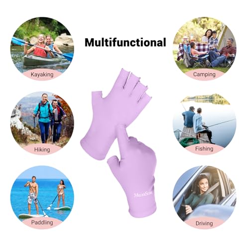 Image of MelodySusie Premium Fingerless Protection UV Gloves for Gel Manicures