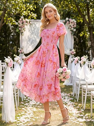 Image of GRACE KARIN Womens Summer Floral Maxi Dress 2026 Flowy Wedding Guest Dress A Line Boho Dresses Fashion Clothing with Pockets