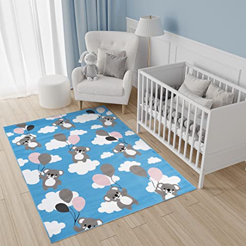 Kunsen Tapis Fille Chambre Chambre Ado Garcon Tapis Salon Bleu