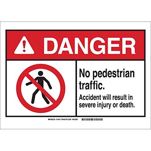 Panneau de signalisation danger Brady en alu pour sécuriser les trajectoires de machines