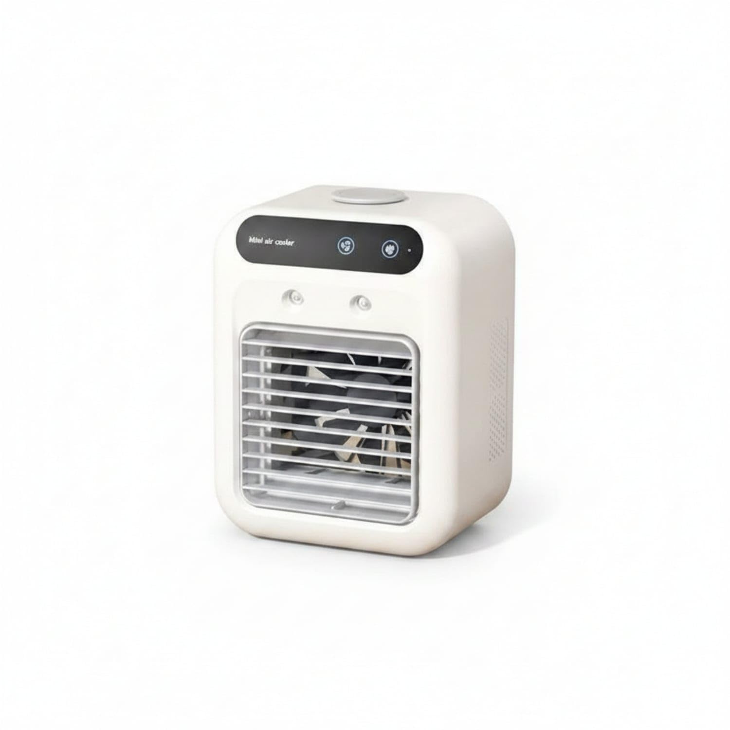 2-Speed USB Rechargeable Air Cooler Top Fill Misting Air Cooler Slatted Grille Desktop Mini Air Conditioning Unit Black Control Panel, Top-spec 20M-image-21