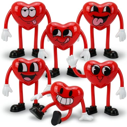ArtCreativity Heart Bendables - 12 Pack - Bendable Valentine Toys for Kids - Valentine Gift Party Favors for Boys & Girls Stress Relief Fidget Toy Educational Toys for Kids Goodie Bag Stuffers