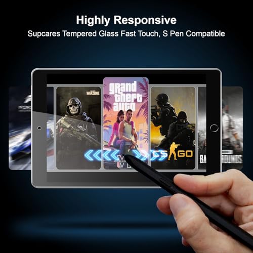 Image of SupCares Tempered Glass for iPad 9th, 8th, 7th,Generation 2019 (10.2 Inch) With Installation Kit | Military-Grade Gorilla Screen Protector | Edge to Edge Coverage | Transparent